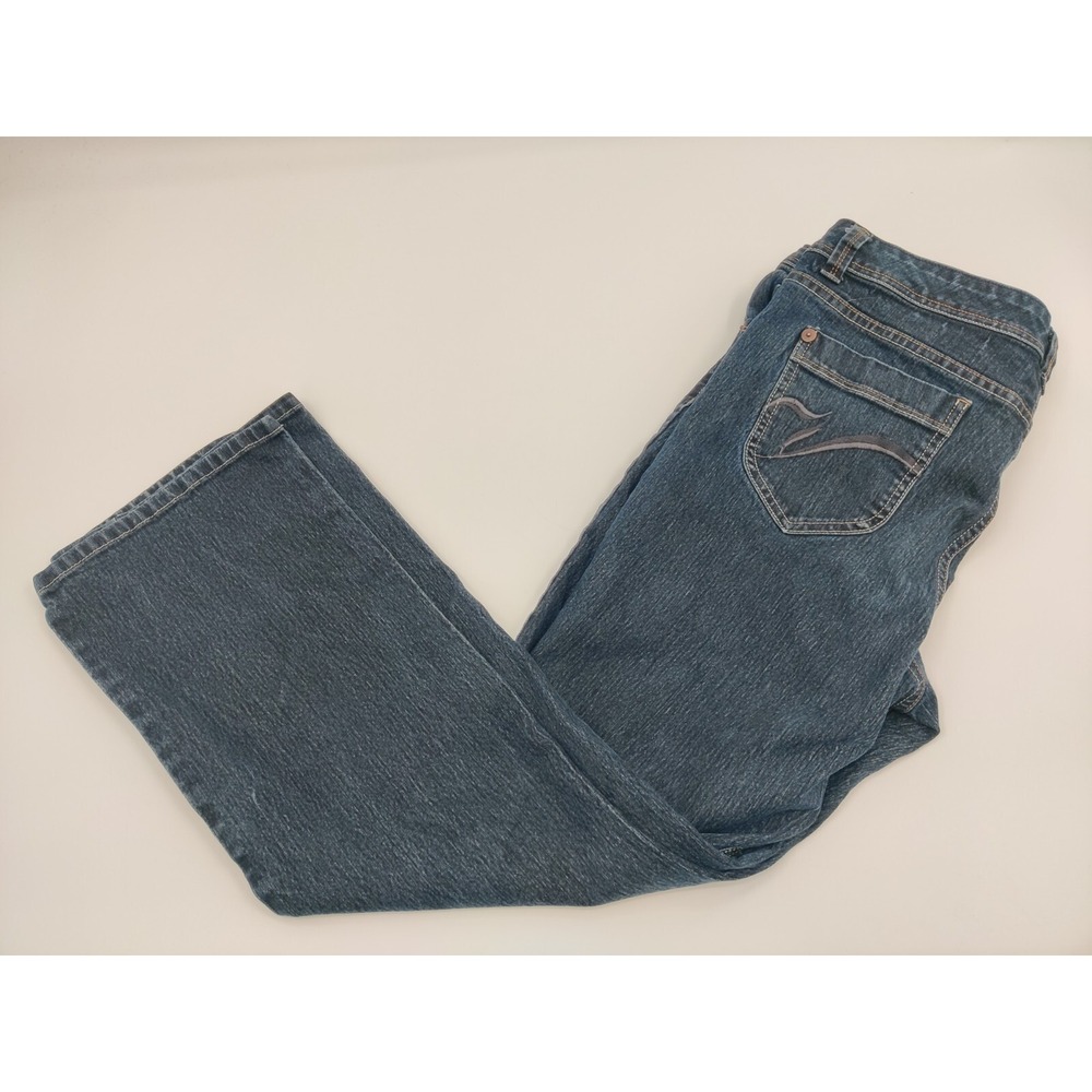 Gloria Vanderbilt Isabelle Flare Jeans Womens 16 Dark Wash Blue Denim Mid Rise